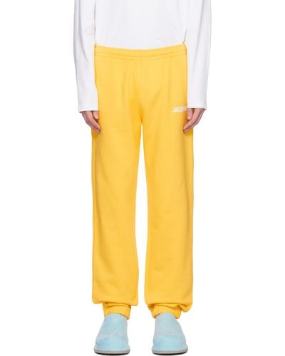 Jacquemus Logo-print Organic Cotton Track Trousers - Yellow