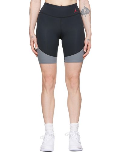 Nike Black & Grey Polyester Shorts - Blue