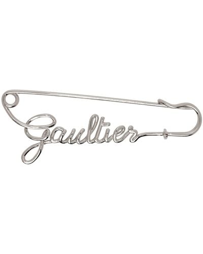 Jean Paul Gaultier シルバー The Gaultier Safety Pin ブローチ - ブラック