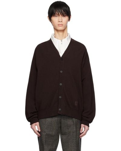 WOOYOUNGMI Brown Buttoned Cardigan - Black