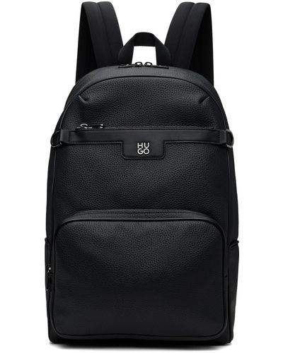 HUGO Stacked Logo Backpack - Black