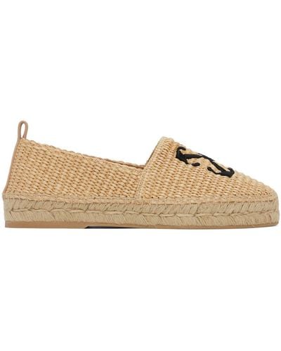 Off-White c/o Virgil Abloh Beige Raffia Arrow Espadrilles - Black