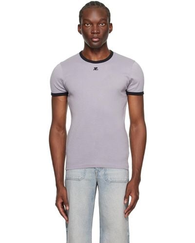 Courreges Gray Contrast T-shirt - Multicolor
