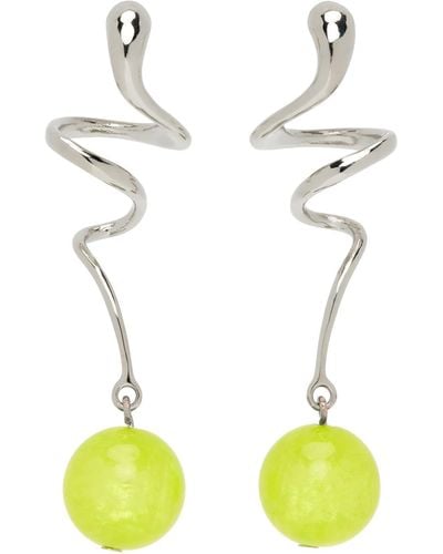 Mondo Mondo Bronze Martini Earrings - Yellow