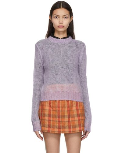 Acne Studios Purple Mohair Crewneck Sweater