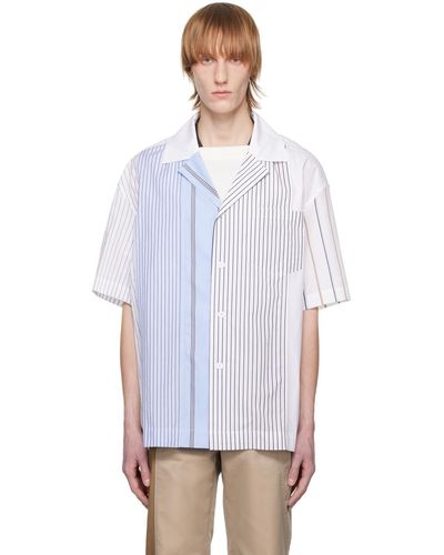 Feng Chen Wang Chemise bleue à rayures - Blanc