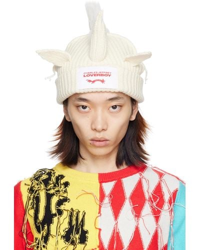 Charles Jeffrey Off- Chunky Unicorn Beanie - White