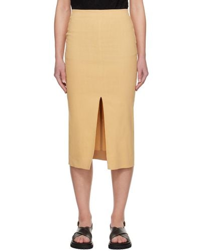 Isabel Marant Beige Mills Midi Skirt - Natural