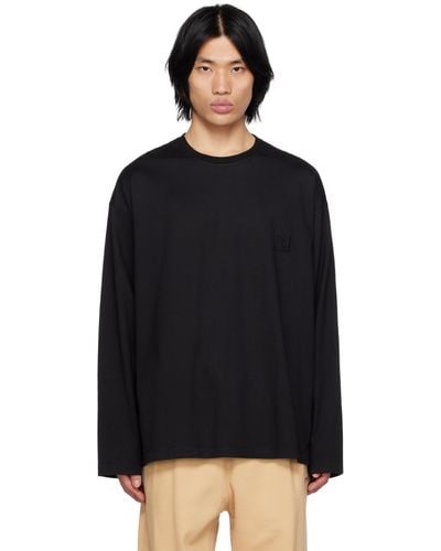 WOOYOUNGMI Feather Long Sleeve T-shirt - Black