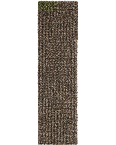 Maison Margiela Brown Patch Scarf - Black