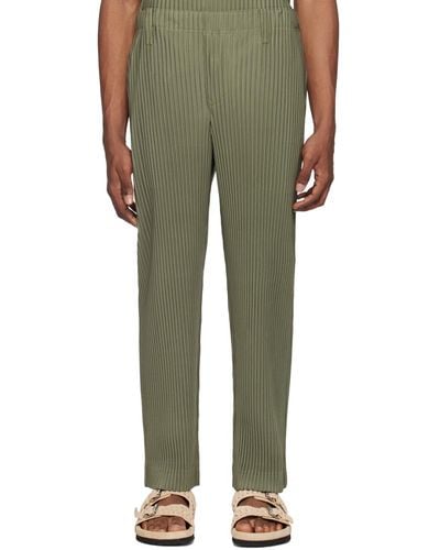 Homme Plissé Issey Miyake Homme Plissé Issey Miyake Colour Pleats Trousers - Green