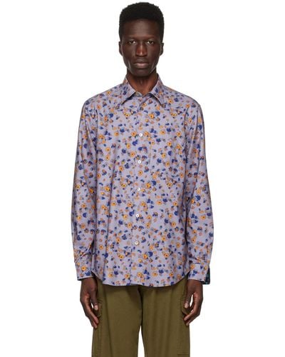 Paul Smith Purple Hazy Floral Shirt - Red