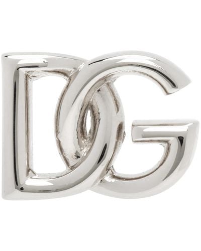 Dolce & Gabbana Dg Logo Stud Single Earring - Metallic