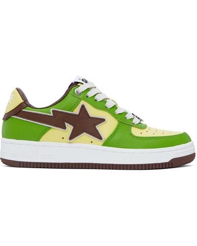 A Bathing Ape Ssense Exclusive Sta Sneakers - Green
