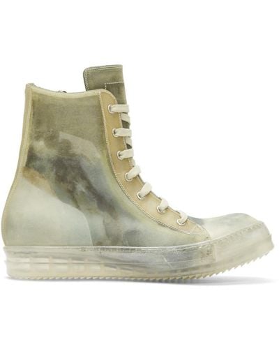 Rick Owens Green And Transparent High-top Trainers