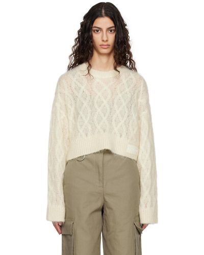 REMAIN Birger Christensen Off-white Cropped Sweater - Natural