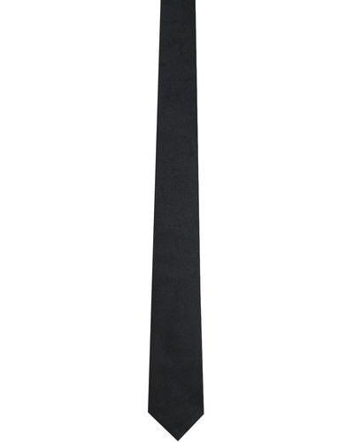 Versace Cravate noire à motif baroque