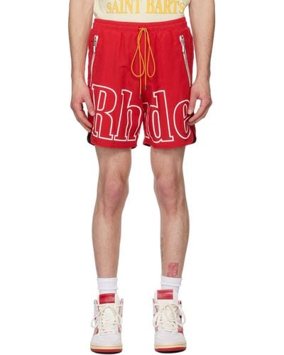 Rhude Logo Shorts - Red