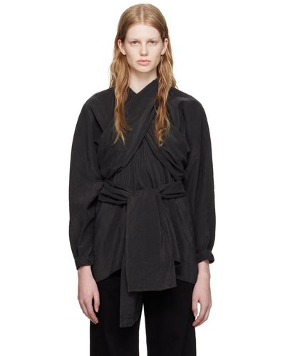 Lemaire Black Knotted Blouse