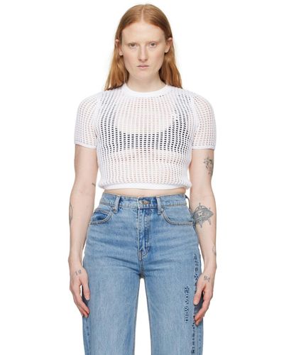 T By Alexander Wang Cropped T-shirt - Blue