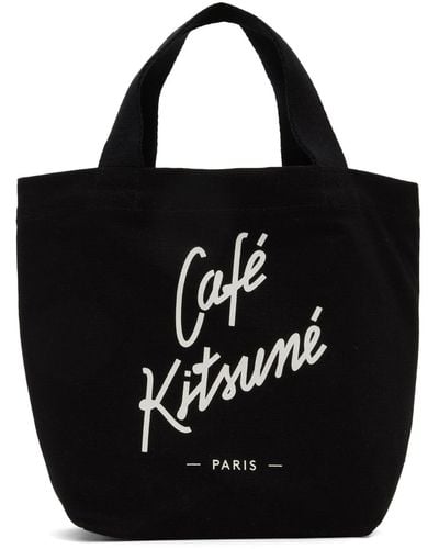 Maison Kitsuné ミニ Café Kitsuné トートバッグ - ブラック