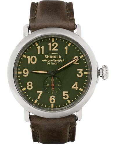 Shinola Brown Runwell Watch - Green