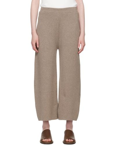 Lauren Manoogian Taupe Wide-Leg Lounge Trousers - Natural