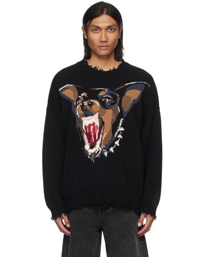 R13 Black Angry Chihuahua Sweater