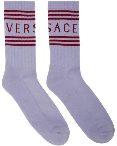 Versace Purple & Burgundy Vintage Logo Socks