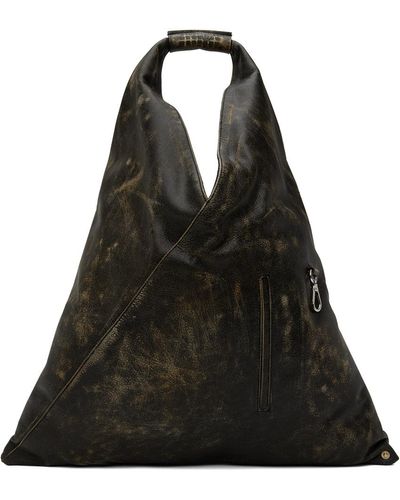 MM6 by Maison Martin Margiela Triangle Medium Tote - Black