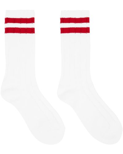 Undercover Striped Socks - White