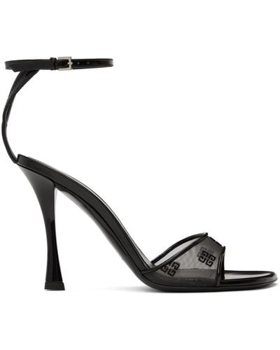 Givenchy Sandales à talon aiguille noires en filet à motif 4g