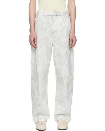 Lemaire Off- Twisted Belted Jeans - White