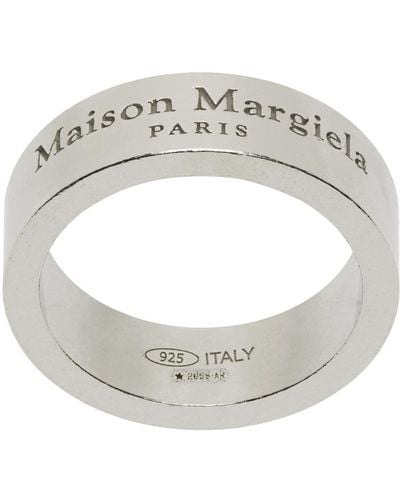 Maison Margiela Silver Logo Ring - Metallic
