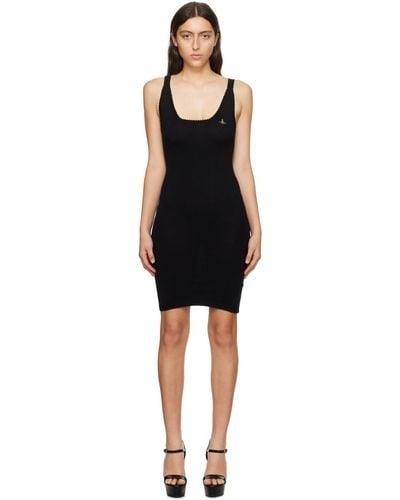 Vivienne Westwood Orb Embroidered Knitted Dress - Black