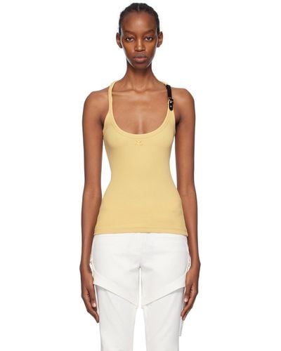 Courreges Yellow Holistic Buckle 90s Tank Top - Black