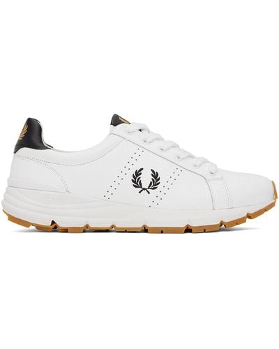 Fred Perry White B723 Sneakers - Black