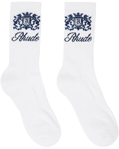 Rhude Crest Socks - White