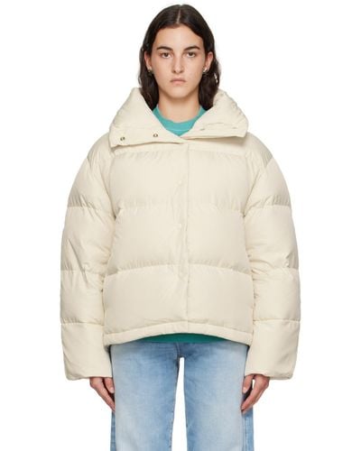 Acne Studios Off- Quilted Down Jacket - Natural