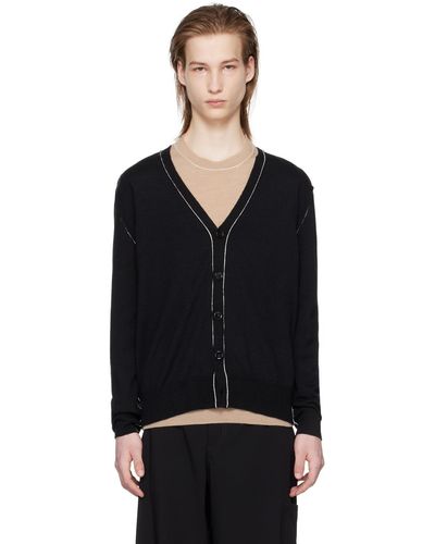 MM6 by Maison Martin Margiela Cardigan noir à coutures inversées