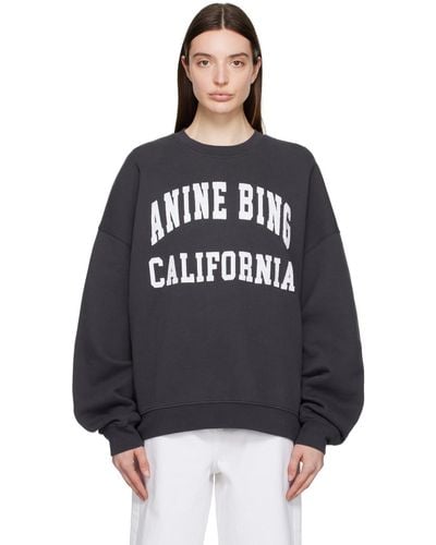 Anine Bing グレー Miles スウェットシャツ - ブラック