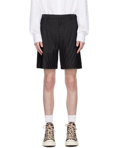 Valentino Garment-pleated Shorts - Black