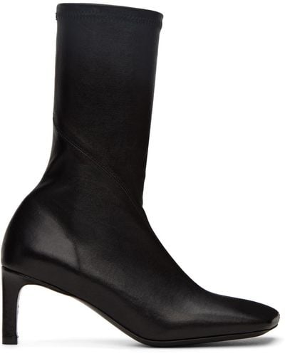 Jil Sander Square Toe Ankle Boots - Black