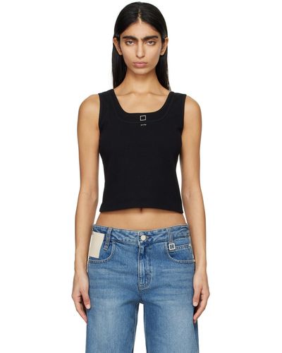 WOOYOUNGMI Black Panelled Tank Top