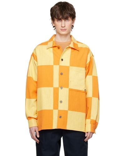 Jacquemus Yellow Le Raphia 'la Surchemise Tecido' Shirt - Orange