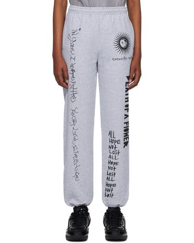 WESTFALL Pantalon de détente gris à image et textes imprimés - Blanc