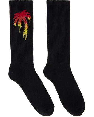 Palm Angels Black Gradient Palm Socks
