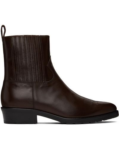 Toga Virilis Ssense Exclusive Hard Leather Chelsea Boots - Brown
