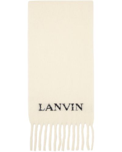 Lanvin Écharpe blanche à franges - Neutre