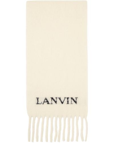 Lanvin White Fringed Scarf - Natural